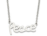 Stainless Steel Polished PEACE Necklace with Chain